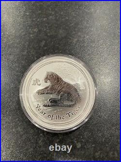 2010 10oz Year Of The Tiger. 999 Solid Silver Coin, Perth Mint Lunar Series 2