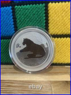 2010 Lunar Year Of The Tiger 2 Oz Solid Silver. 999 Coin Australian Perth Mint
