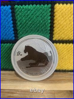 2010 Lunar Year Of The Tiger 2 Oz Solid Silver. 999 Coin Australian Perth Mint