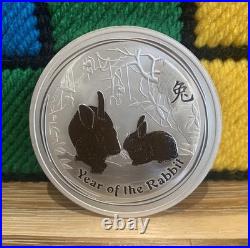 2011 Lunar Year Of The Rabbit 2 Oz Solid Silver. 999 Coin Australian Perth Mint