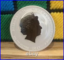 2011 Lunar Year Of The Rabbit 2 Oz Solid Silver. 999 Coin Australian Perth Mint