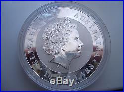 2012 10 TEN oz. 999 Solid Silver Bullion Australian Kookaburra Silver Coin