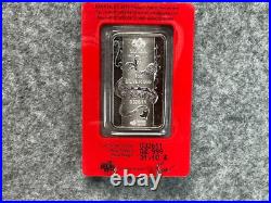 2012 PAMP Suisse 1 Oz. 999 Fine Silver Bar Lunar Dragon Sealed In Assay #1