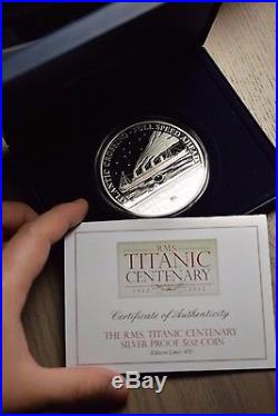 2012 Titanic $25 5 Troy Oz Solid Silver Cook Islands Full Speed Ahead Coin