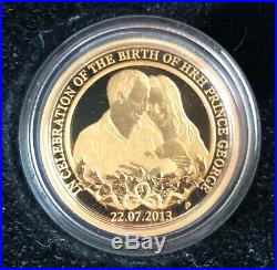 2013 1/4 oz 99.99% SOLID GOLD Proof Coin Prince George Birth Limited #628