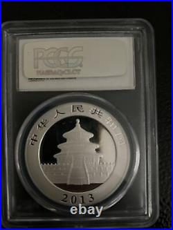 2013 China Panda 10 Ten Yuan Solid. 999 Silver 1oz Coin PCGS MS70