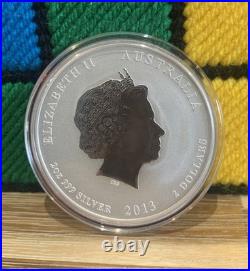 2013 Lunar Year Of The Snake 2 Oz Solid Silver. 999 Coin Australian Perth Mint