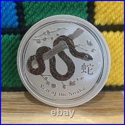 2013 Lunar Year Of The Snake 2 Oz Solid Silver. 999 Coin Australian Perth Mint