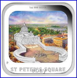 2013 World Famous Squares 1oz. 999 Coloured Silver Proof Square Coin Set