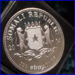 2014 African Wildlife Elephant 1oz Silver Bullion Coin in Square Capsule/Display