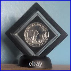 2014 African Wildlife Elephant 1oz Silver Bullion Coin in Square Capsule/Display