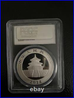 2014 China Panda 10 Ten Yuan Solid. 999 Silver 1oz Coin PCGS MS70