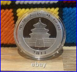 2014 China Panda 10 Yuan 1oz. 999 Solid Silver Coin In Protective Capsule