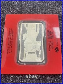 2014 Pamp Lunar Calendar Series Horse 100 Grams. 999 Solid Silver Bar Rare