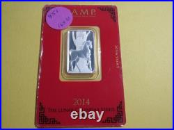 2014 Pamp Suisse 10gr Silver Bar Lunar Legend Series Year of the Horse #851