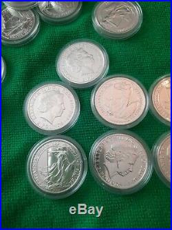 2014 x20 Britannia Solid Silver £2 Mule With Lunar Horse Reverse 1oz Coins