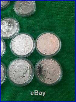 2014 x20 Britannia Solid Silver £2 Mule With Lunar Horse Reverse 1oz Coins