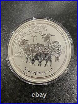 2015 10oz Year Of The Goat. 999 Solid Silver Coin, Perth Mint Lunar Series 2