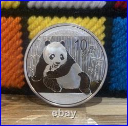 2015 China Panda 10 Yuan 1oz. 999 Solid Silver Coin In Protective Capsule