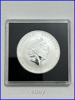2015 Lunar Year of the Goat 1oz. 999 Silver Bullion Coin IN SQUARE CAPSULE