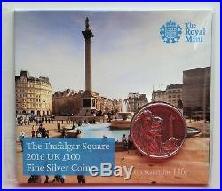 2016 (. 999) Silver Trafalgar Square One Hundred Pound Coin