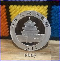 2016 China Panda 10 Yuan 30g 1oz. 999 Solid Silver Coin In Protective Capsule