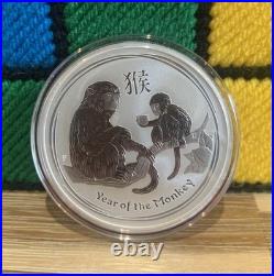 2016 Lunar Year Of The Monkey 2 Oz Solid Silver. 999 Coin Australian Perth Mint