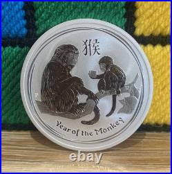 2016 Lunar Year Of The Monkey 2 Oz Solid Silver. 999 Coin Australian Perth Mint