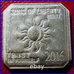 2016 Suns of Liberty Mint Square Bar-Trust in Yourself 1 Troy oz. 999 Fine Silver 2016 Suns of Liberty Mint Square Bar-Trust in Yourself 1 Troy oz. 999 Fine Silver