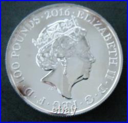 2016 Trafalgar Square Fine Silver £100 One Hundred Pound Coin