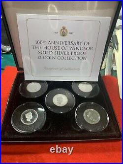 2017 100th Anniversary Of The House Of Windsor Solid Silver Proof £1 Coin Set