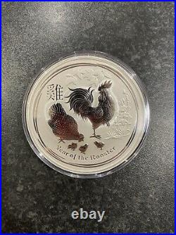 2017 10oz Year Of The Rooster. 999 Solid Silver Coin, Perth Mint Lunar Series 2