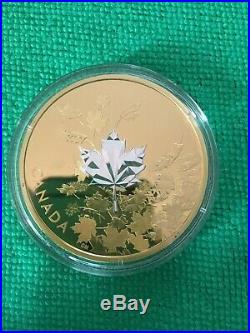 2017 Canada 3oz. 999 Solid Silver Proof Whispering Maple Leaf Coin $50 Gold