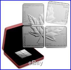 2017 Canada Fine Silver Maple Leaf Quartet Set. 9999 Square Bars 1/4 oz each