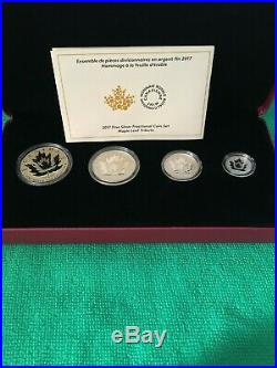 2017 Canada Maple Leaf Fractinal Solid Silver 4 Coin Set 1oz Reverse Proof