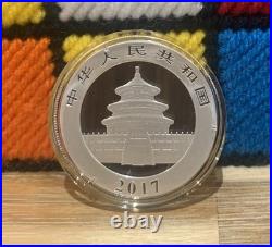 2017 China Panda 10 Yuan 30g 1oz. 999 Solid Silver Coin In Protective Capsule