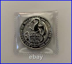 2017 Queens Beasts Red Dragon of Wales 2oz Solid Silver. 999 Coin
