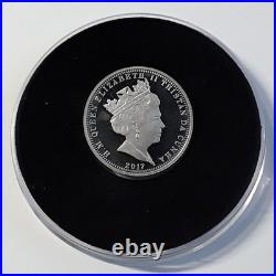 2017 TDC £5 SOLID SILVER PROOF TRIPLE THICKNESS 75g PLATINUM WEDDING ANNI + COA