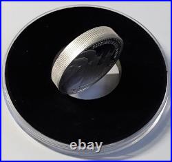 2017 TDC £5 SOLID SILVER PROOF TRIPLE THICKNESS 75g PLATINUM WEDDING ANNI + COA