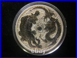 2018 Australia Tiger And Dragon 1oz Solid Silver. 999 Perth Mint Coin in capsule