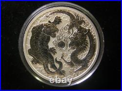 2018 Australia Tiger And Dragon 1oz Solid Silver. 999 Perth Mint Coin in capsule