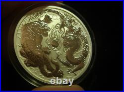 2018 Australia Tiger And Dragon 1oz Solid Silver. 999 Perth Mint Coin in capsule