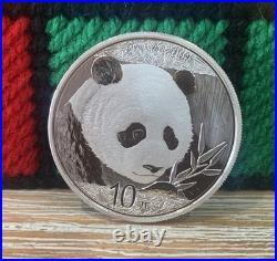 2018 China Panda 10 Yuan 30g 1oz. 999 Solid Silver Coin In Protective Capsule