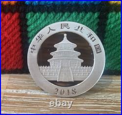 2018 China Panda 10 Yuan 30g 1oz. 999 Solid Silver Coin In Protective Capsule