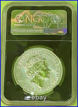 2018 G Britain 2Pd Trafalgar Square NGC MS69 1 Oz Silver Coin No Reserve