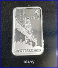 2019 Landmarks Of The World Solid. 999 Pure Silver Half Dollar Coin- Bars Set