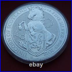 2019 Queens Beasts 10oz Unicorn of Scotland 0.999 solid silver bullion coin