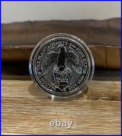 2019 Queens Beasts Falcon Of The Plantagenets 2oz Solid Silver. 999 Coin