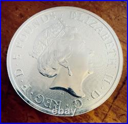 2019 UK £5 Royal Queens Beasts Yale of Beaufort 2oz Solid Silver Bullion Coin