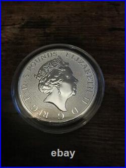 2021 2 oz Queens Beasts Completer £5 Five Pound Royal Mint 999.9 Silver Coin 11